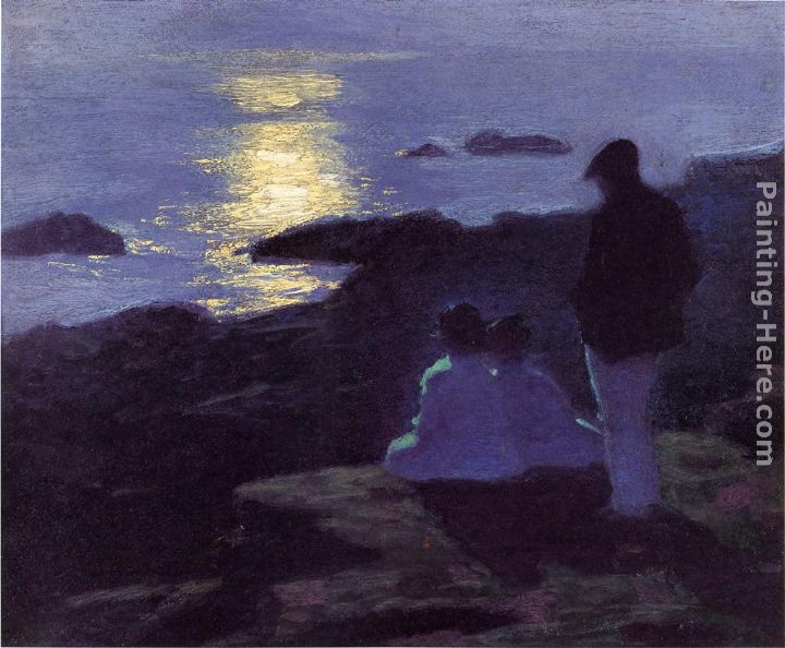 A Summer's Night painting - Edward Potthast A Summer's Night art painting